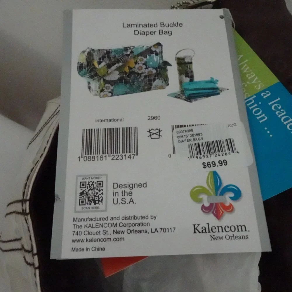 Kalencom Baby Diaper Bag Laminated Buckle Bag Bottle Bag Zip Pouch Accessories
